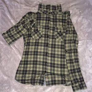 Olive Green Button Down Flannel